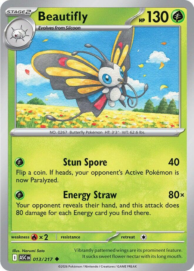 Beautifly 013/217 Non-Holo Ascended Heroes Pokemon Card