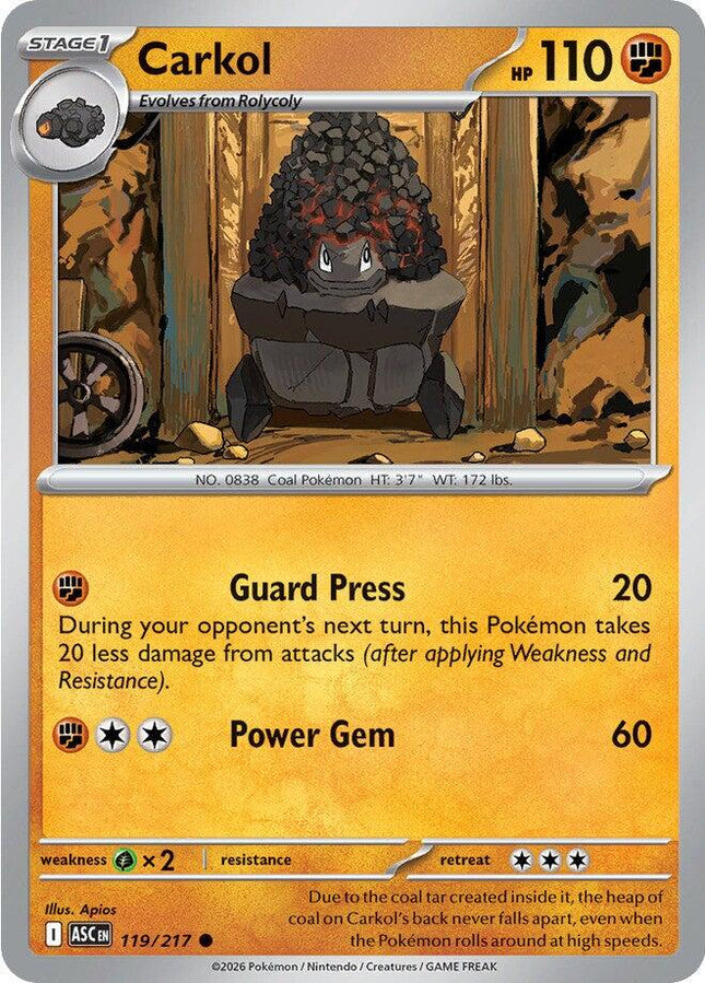 Carkol 119/217 Energy Pattern Reverse Holo Ascended Heroes Pokemon Card