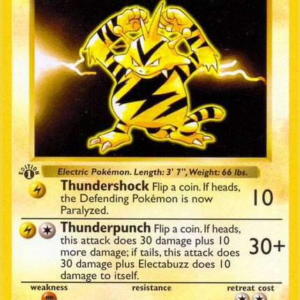 Electabuzz 20/102 Rare Base Set 1st Edition Pokemon Card