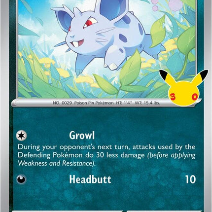 Nidoran♀ 087/128 Anniversary Holo 30th Celebration Pokemon Card