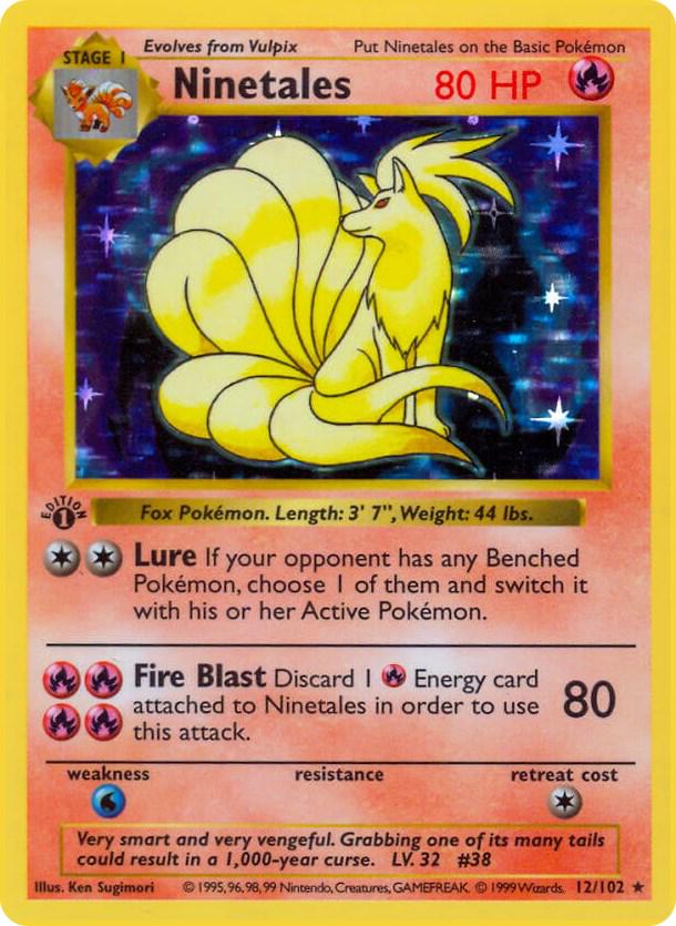 Ninetales 12/102 Holo Rare Base Set 1st Edition Pokemon Card