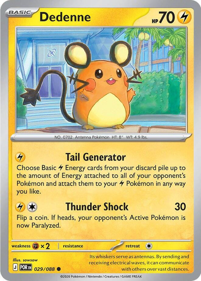 Dedenne 029/088 Reverse Holo Perfect Order Pokemon Card
