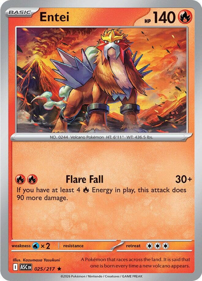 Entei 025/217 Energy Pattern Reverse Holo Ascended Heroes Pokemon Card
