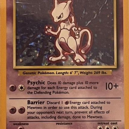Mewtwo 10/102 Holo Rare Base Set 4th Print 1999–2000 Pokemon Card