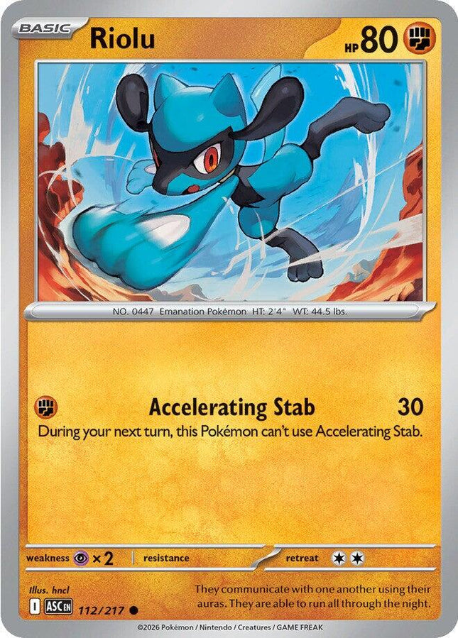 Riolu 112/217 Non-Holo Ascended Heroes Pokemon Card