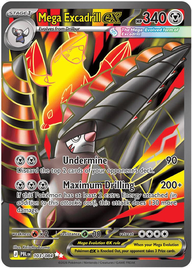 Mega Excadrill ex 103/084 Ultra Rare Pitch Black Pokemon Card