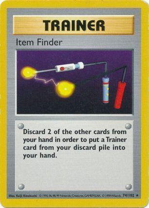Item Finder 74/102 Rare Base Set Shadowless Pokemon Card
