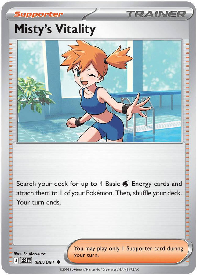 Misty's Vitality 080/084 Reverse Holo Pitch Black Pokemon Card