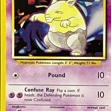 Drowzee 49/102 Common Base Set 4th Print 1999–2000 Pokemon Card