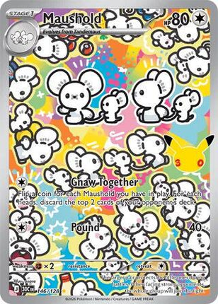 Maushold 146/128 Illustration Rare 30th Celebration Pokemon Card