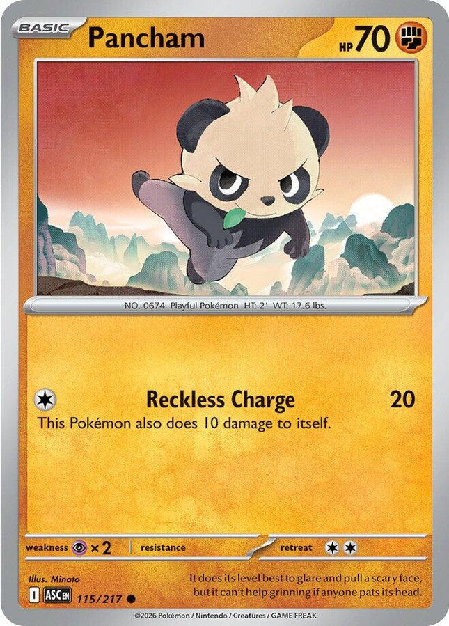 Pancham 115/217 Non-Holo Ascended Heroes Pokemon Card