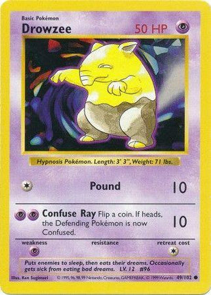 Drowzee 49/102 Common Base Set Shadowless Pokemon Card