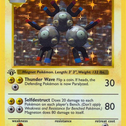 Magneton 9/102 Holo Rare Base Set 1st Edition Pokemon Card