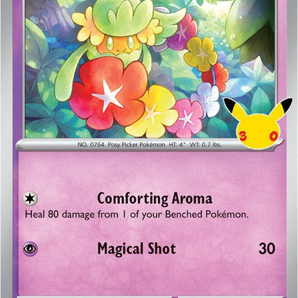 Comfey 077/128 Anniversary Holo 30th Celebration Pokemon Card
