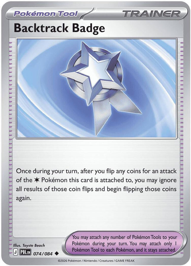 Backtrack Badge 074/084 Reverse Holo Pitch Black Pokemon Card