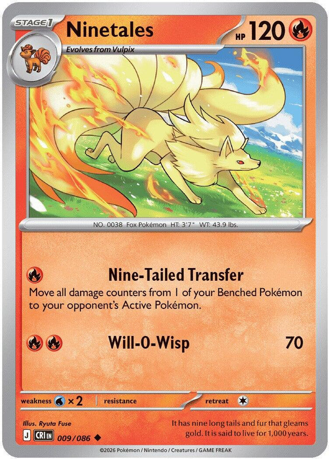 Ninetales 009/086 Reverse Holo Chaos Rising Pokemon Card