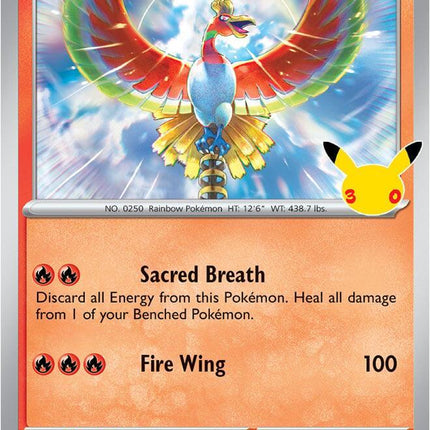 Ho-Oh 012/128 Anniversary Holo 30th Celebration Pokemon Card