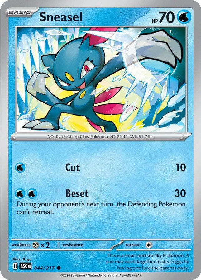 Sneasel 044/217 Energy Pattern Reverse Holo Ascended Heroes Pokemon Card