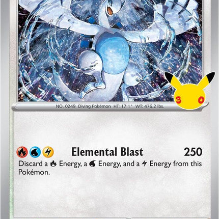 Lugia 121/128 Anniversary Holo 30th Celebration Pokemon Card