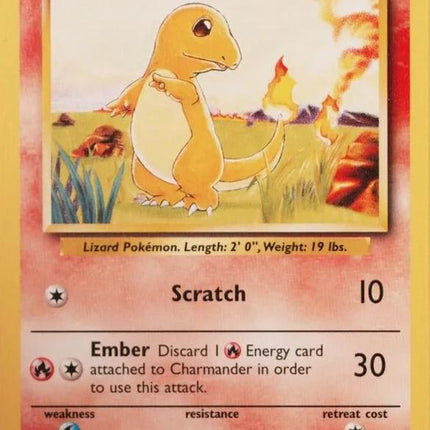 Charmander 46/102 Common Base Set 4th Print 1999–2000 Pokemon Card