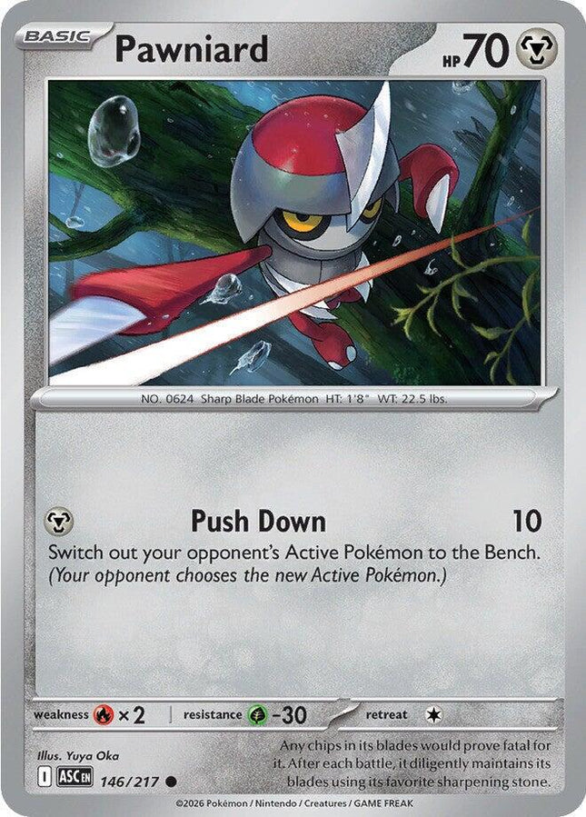 Pawniard 146/217 Energy Pattern Reverse Holo Ascended Heroes Pokemon Card