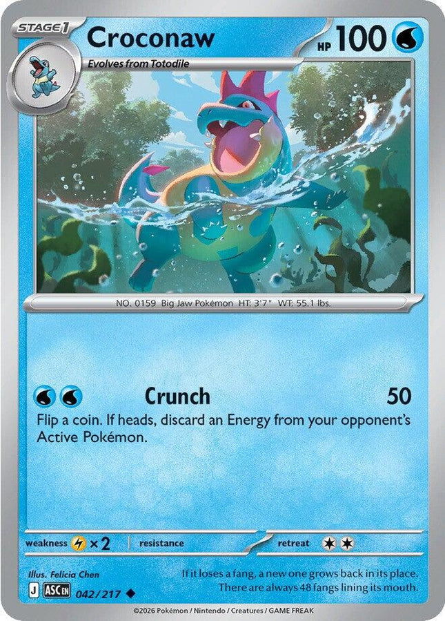 Croconaw 042/217 Non-Holo Ascended Heroes Pokemon Card
