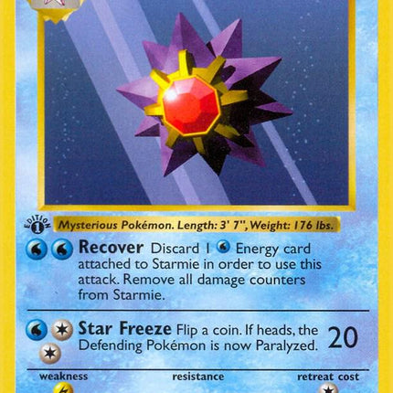 Starmie 64/102 Common Base Set 1st Edition Pokemon Card