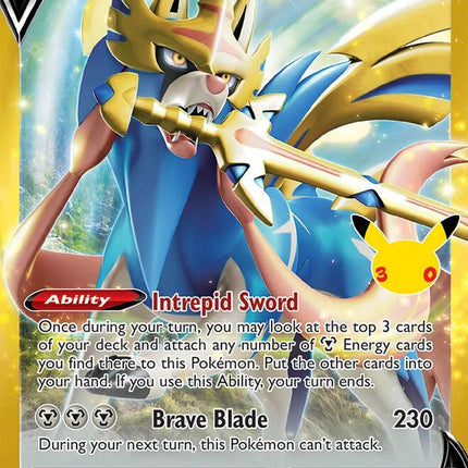 Zacian V 138/202 30th Anniversary Classic Collection Holo 30th Celebration Pokemon Card