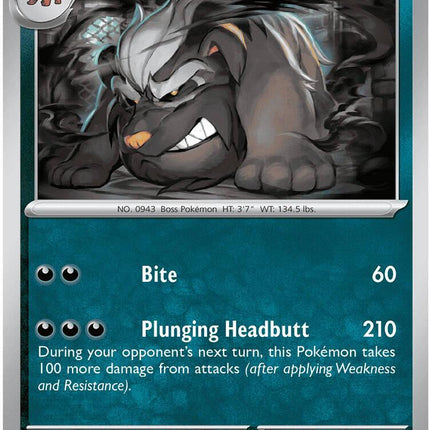 Mabosstiff 058/084 Reverse Holo Pitch Black Pokemon Card