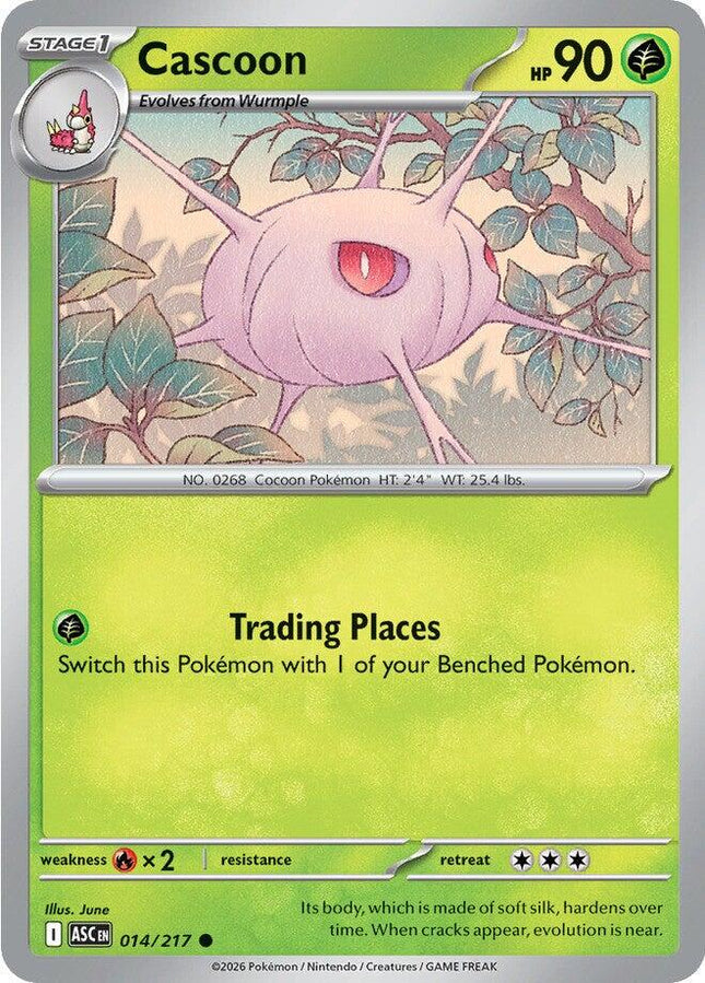 Cascoon 014/217 Love Ball Reverse Holo Ascended Heroes Pokemon Card