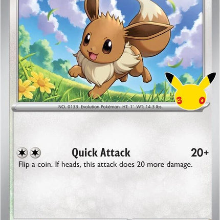 Eevee 117/128 Anniversary Holo 30th Celebration Pokemon Card