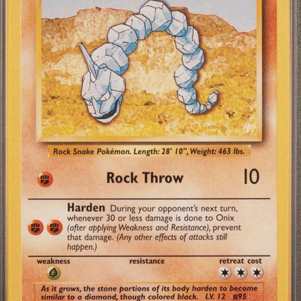 Onix 56/102 Common Base Set 4th Print 1999–2000 Pokemon Card