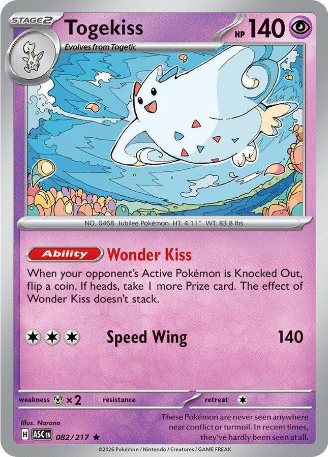 Togekiss 082/217 Energy Pattern Reverse Holo Ascended Heroes Pokemon Card
