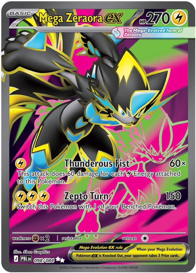 Mega Zeraora ex 098/084 Ultra Rare Pitch Black Pokemon Card