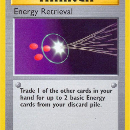 Energy Retrieval 81/102 Uncommon Base Set 1st Edition Pokemon Card