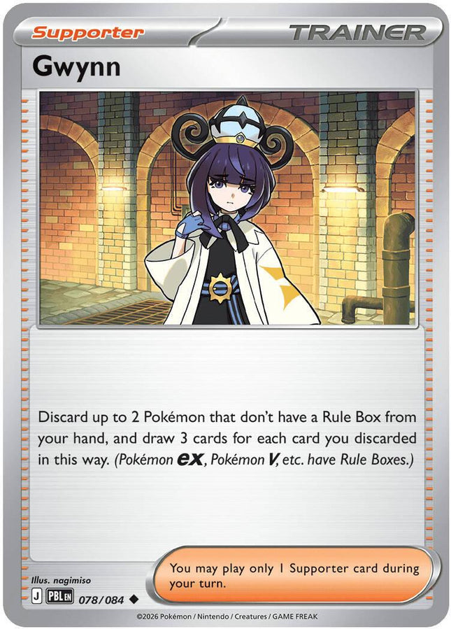 Gwynn 078/084 Reverse Holo Pitch Black Pokemon Card