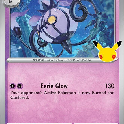 Chandelure 075/128 Anniversary Holo 30th Celebration Pokemon Card