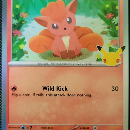 Vulpix 009/128 Anniversary Holo 30th Celebration Pokemon Card