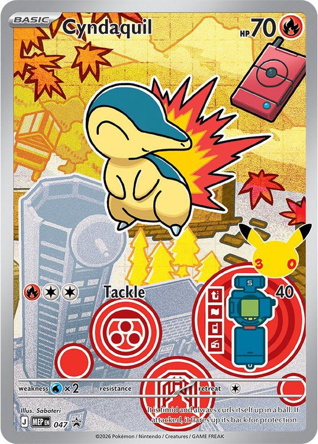 Cyndaquil MEP 047 First Partner Series 2 30th Anniversary Holo Promo Pokemon Card