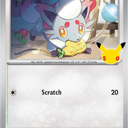 Hisuian Zorua 122/128 Anniversary Holo 30th Celebration Pokemon Card