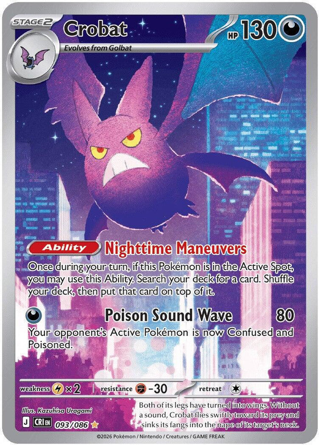 Crobat 093/086 Illustration Rare Chaos Rising Pokemon Card