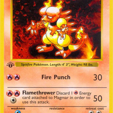 Magmar 36/102 Uncommon Base Set 1st Edition Pokemon Card