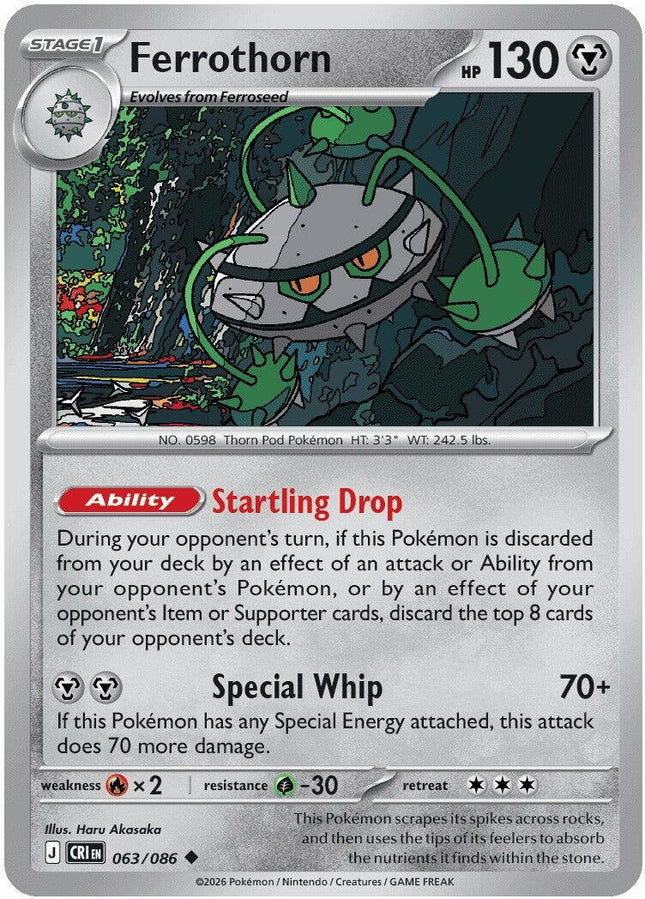 Ferrothorn 063/086 Reverse Holo Chaos Rising Pokemon Card