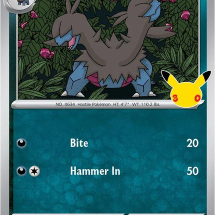 Zweilous 098/128 Anniversary Holo 30th Celebration Pokemon Card