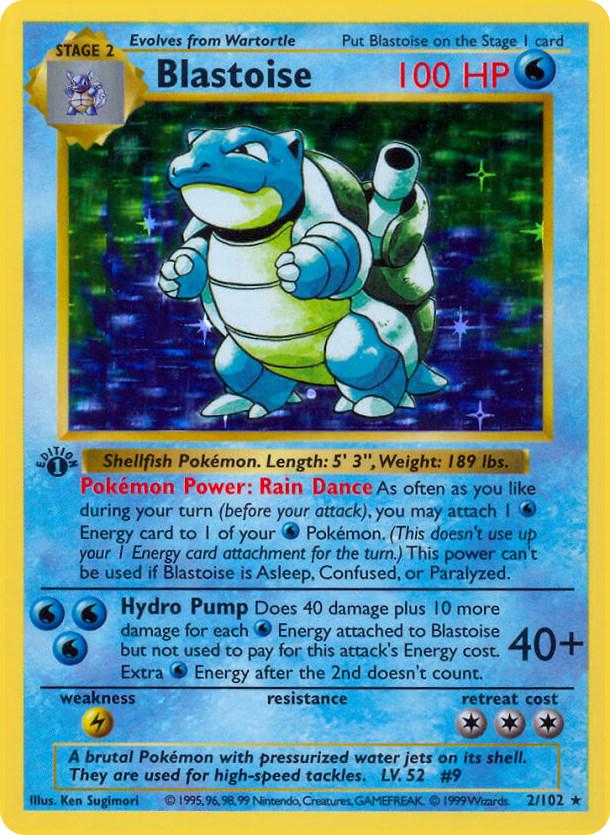 Blastoise 2/102 Holo Rare Base Set 1st Edition Pokemon Card