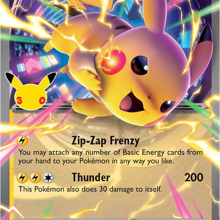 Pikachu ex 054/128 Night Double Rare 30th Celebration Pokemon Card