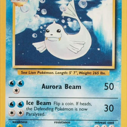 Dewgong 25/102 Uncommon Base Set 4th Print 1999–2000 Pokemon Card