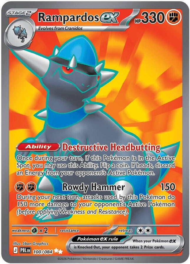 Rampardos ex 100/084 Ultra Rare Pitch Black Pokemon Card