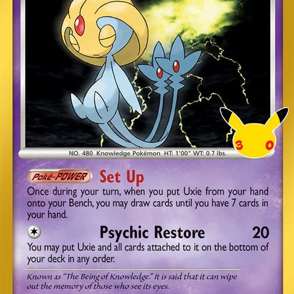Uxie 43/146 30th Anniversary Classic Collection Holo 30th Celebration Pokemon Card