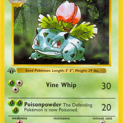 Ivysaur 30/102 Uncommon Base Set 1st Edition Pokemon Card